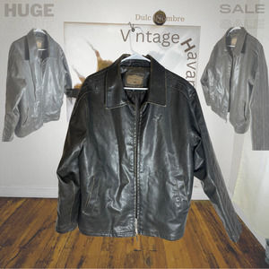 Brown Arizona leather motorcycle jacket size L
